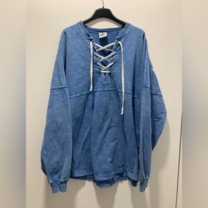 Spirit Jersey Beverly Hills Blue Long Sleeve Top (Size Medium) 100% Cotton